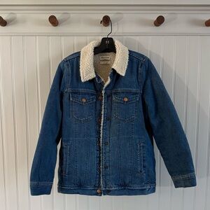 Madewell Blue Jacket with Cream Sherpa Lining